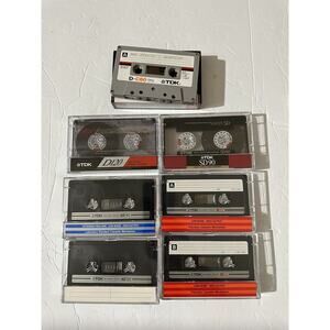 Lot of 7 TDK Used Tapes AD 90, D 120,‎ D 60, SD 90, D C60 Recorded Cassette Tape